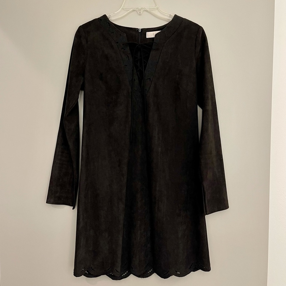 Dark gray lace-up dress